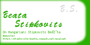 beata stipkovits business card